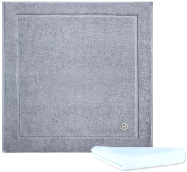 송월타월 호텔컬렉션 심포니 발매트 연회색 + 컬러세면32 하늘, 혼합 색상