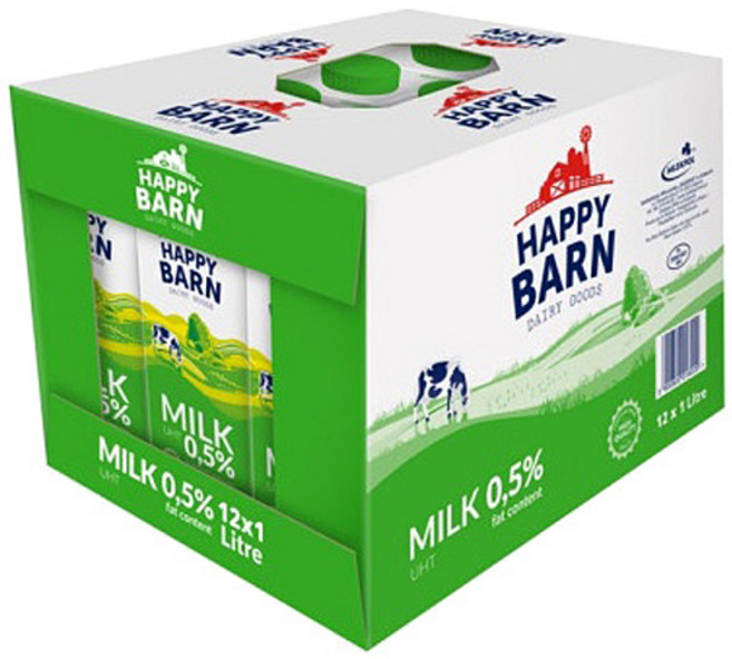 해피반 유지방 0.5% 멸균우유, 1L, 12개입