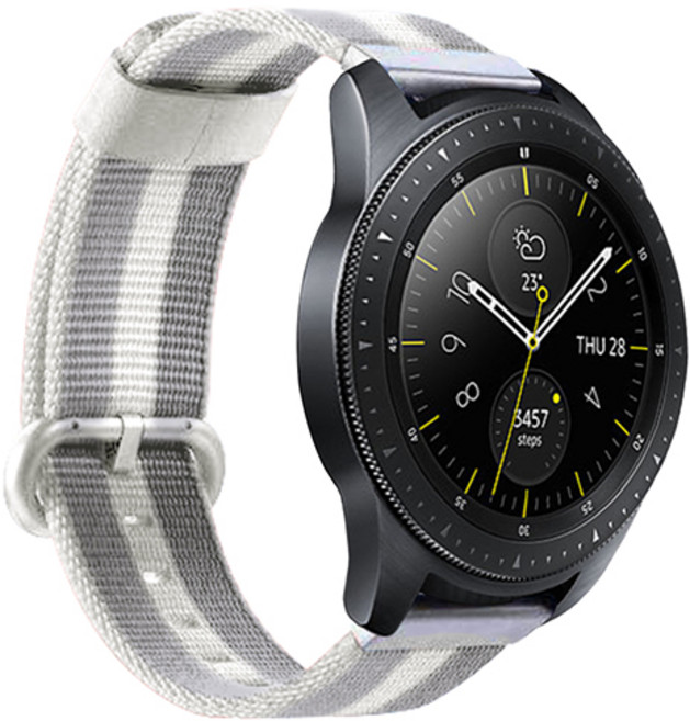 랩씨 갤럭시 워치 스트랩 나토 밴드 40/41/42mm 호환 20mm, 그레이화이트