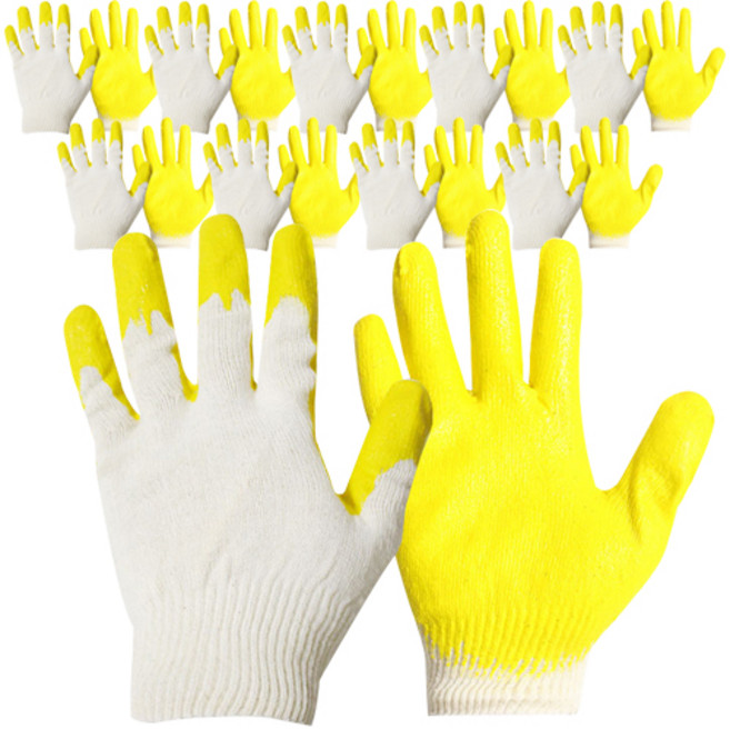 반코팅 장갑, 노랑색, 10개