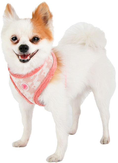 핑카홀릭 미라벨 겨울 강아지 가슴줄 하네스 A 외출용품, INDIAN PINK, 1개