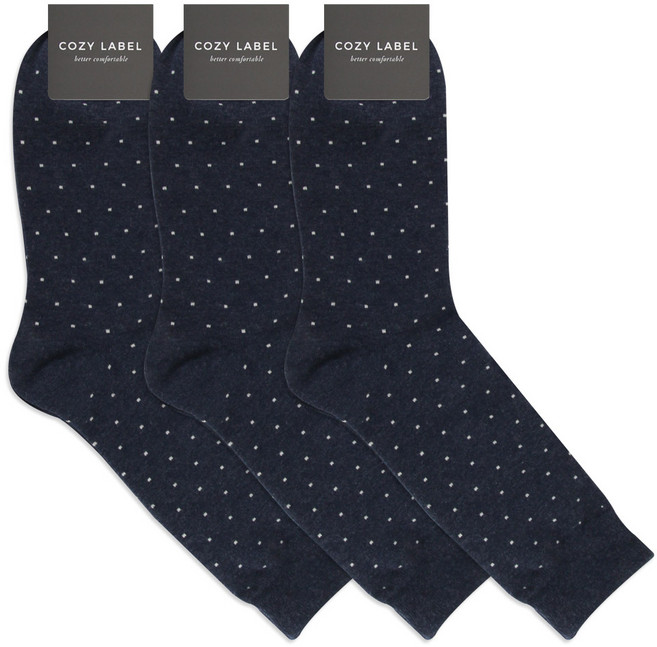 코지라벨 남성용 도트 긴목 정장 신사양말 3족