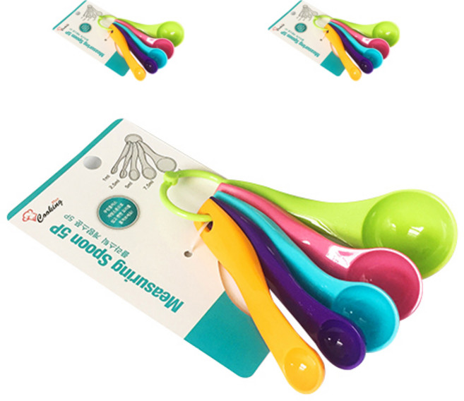 쿠킹플러스 플라스틱 계량스푼 5p 랜덤발송, 3세트