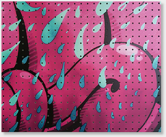 앤비커머스 인테리어 타공판 핑크그래피티, 1개, White