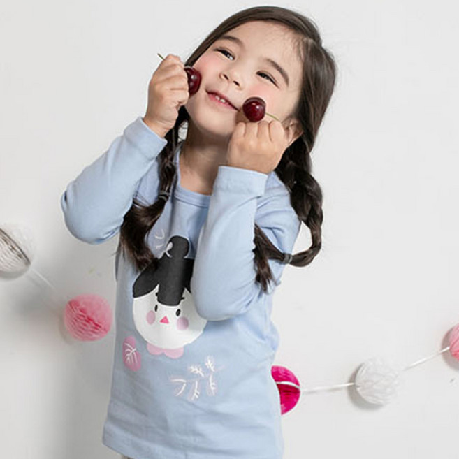 올로미미 여아용 에피타이저 9부 30수 기모스판 실내복 상하의 세트