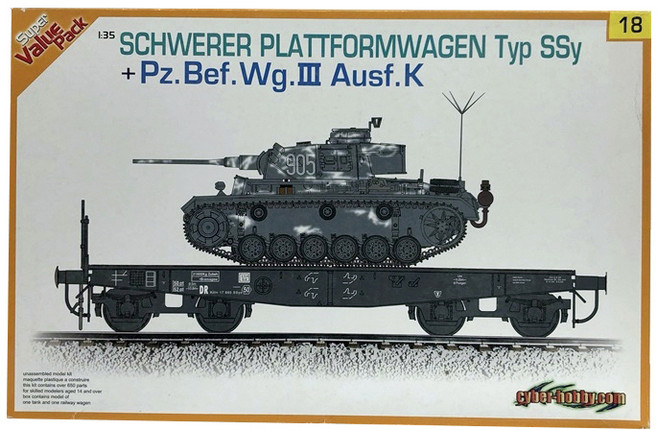 DragonModels 1/35 Schwerer Plattformwagen Typ Ssy + Pz. Bef. Wg 3 Ausf. K With bonus Magic Tracks, 1세트