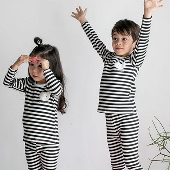 올로미미 아동용 빠삐용 9부 30수 기모스판 실내복 상하의 세트