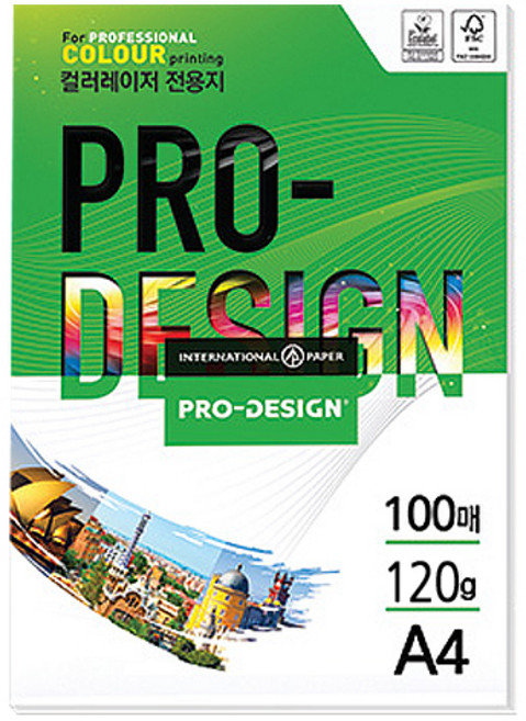 삼은파트너스 칼라레이저전용지 ProDesign 120g, A4, 100매