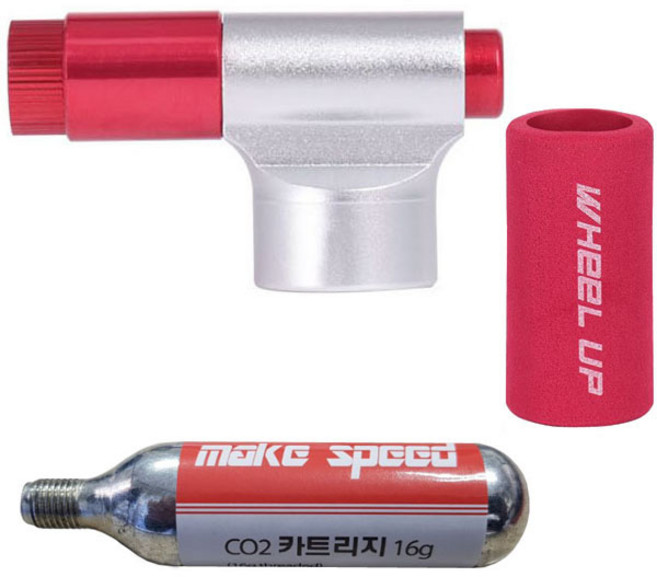 WHEEL UP CO2 펌프 인젝터 + 카트리지 16g, 카트리지(실버), 1세트