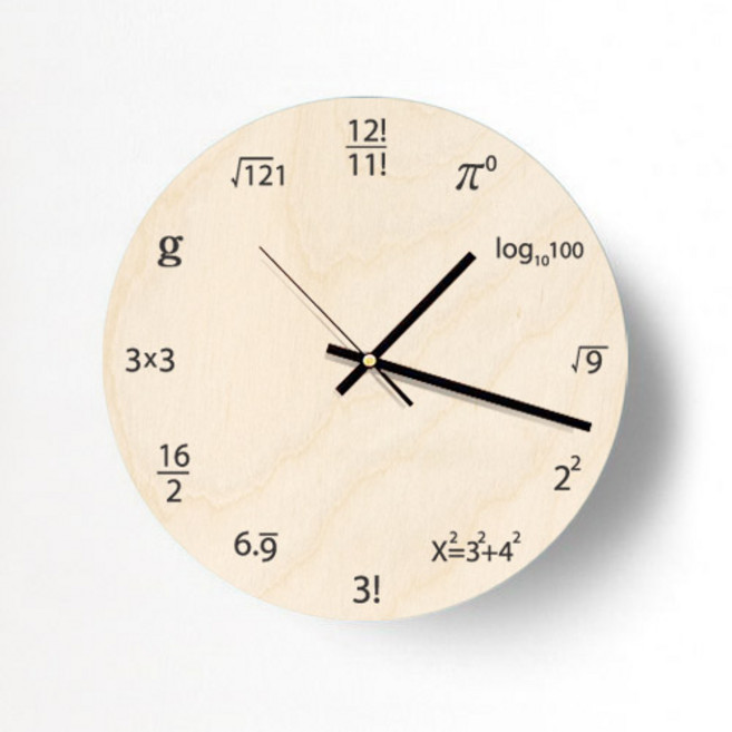 모두의팩토리 우등생 수학 학원 학교 학생 자작나무 벽시계 지름27cm