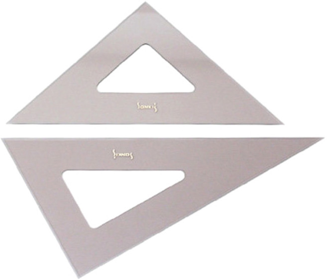 산키스 삼각자 30cm, 혼합 색상, 1개