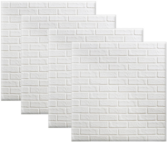 엘트리 더리얼한 쿠션 벽돌 폼브릭 1 x 1m, 화이트, 4개