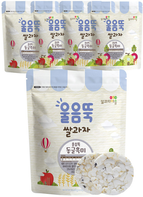 쌀과자마을 울음뚝쌀과자 동글흑미, 쌀, 5개입, 30g