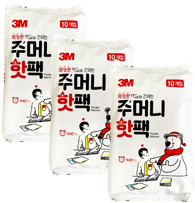 쓰리엠 포켓형 주머니 핫팩 860g, 3개