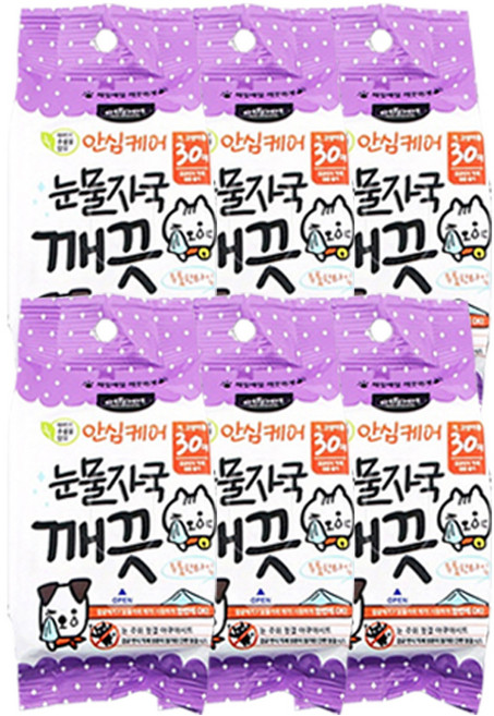 에티펫 눈물자국 깨끗시트 30p, 150g, 6개