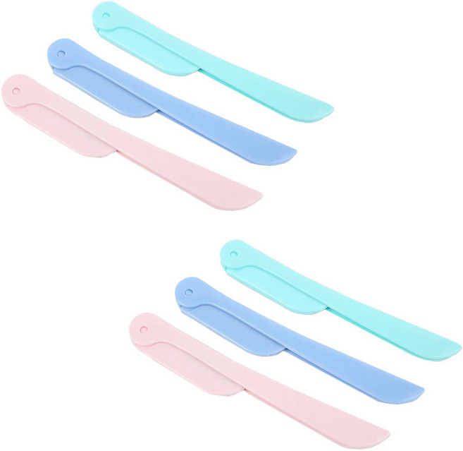 리빙듀오 섬세한 접이식 눈썹칼 3종 세트, 핑크, 블루, 민트, 2세트