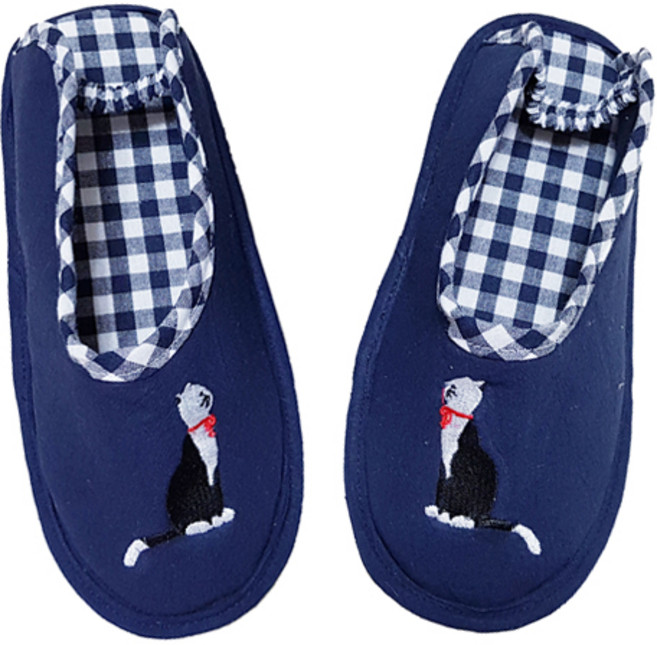 덧신형 거실화 고양이 232, 네이비, 1개