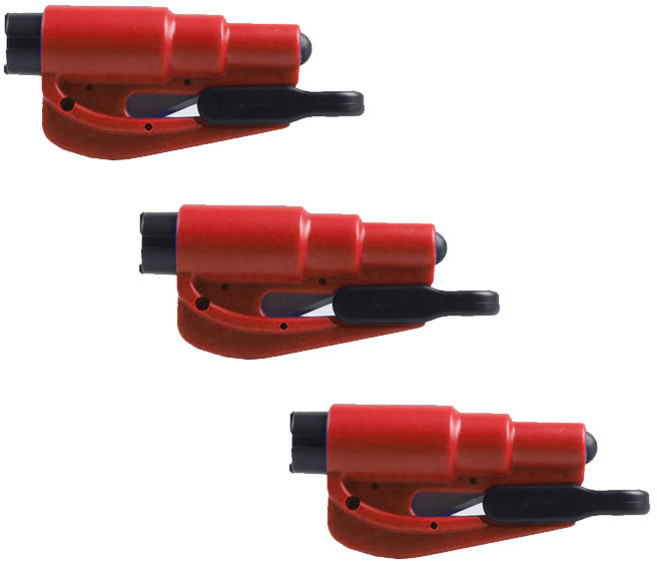 앤티스 차량용 안전 망치, 3개, 레드