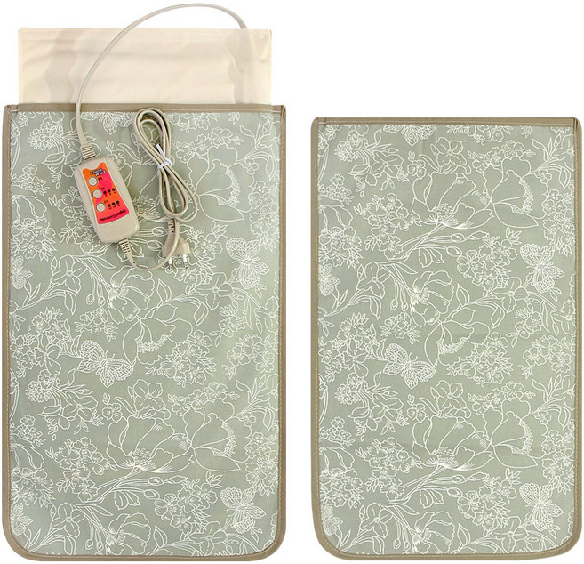 명의약손 황토 참숯 쑥 온열 전기찜질기 민트 플라워 + 커버, MTB-3560민트 플라워