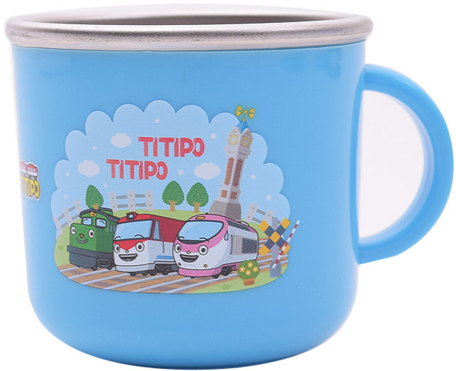 릴팡 띠띠뽀띠띠뽀 안전핸들 논슬립 스텐컵 TI5011, 혼합 색상, 1개