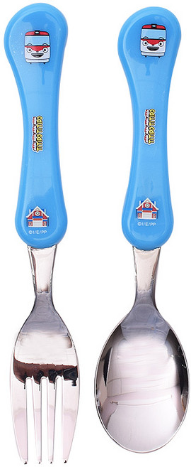 릴팡 띠띠뽀띠띠뽀 웨이브 스푼 포크 세트 TI5013, 혼합 색상, 1세트