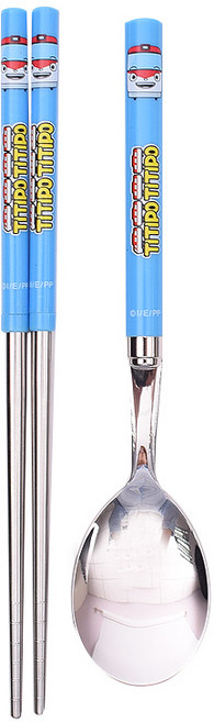 릴팡 띠띠뽀띠띠뽀 심플 수저세트 TI5006, 혼합 색상, 1세트