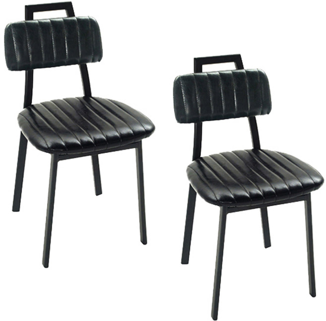 비에프컴퍼니 핸들퀼팅 체어, 블랙, 2개