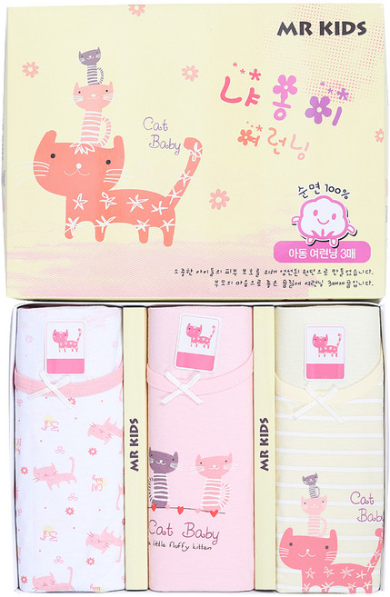 엠알키즈 여아용 냐옹이 런닝 3p 세트