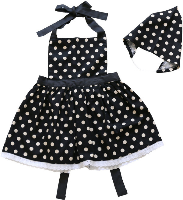 세맘스 여아용 앞치마 + 두건 세트