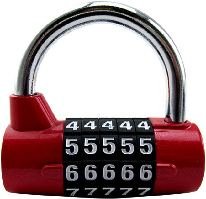 하늬통상 5단 원통 비밀번호자물쇠 레드, 1개