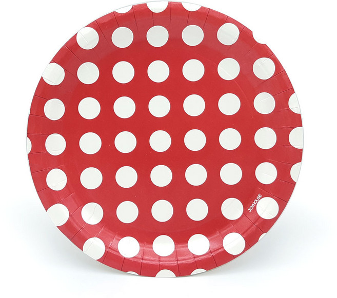 파티피아 파티접시 도트무늬 레드 18cm, 6개입, 3개
