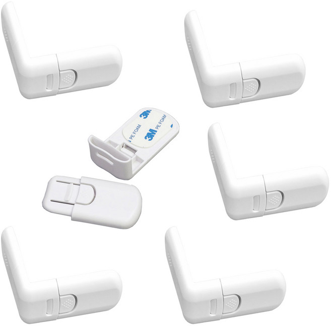 직각 서랍 유아안전잠금장치, 화이트, 6개