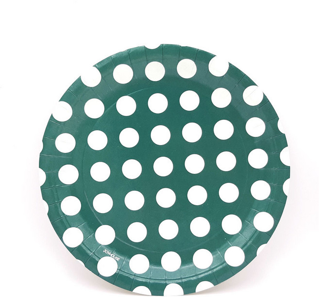 파티피아 파티접시 도트무늬 그린 23cm, 6개입, 3개