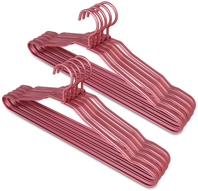 모나코올리브 경량 논슬립 메탈 옷걸이, 로즈핑크, 10개입