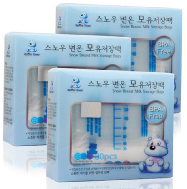 스노우베어 모유 저장팩 200ml, 30개입, 3개