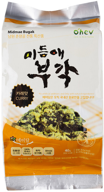 미듬애 카레맛 부각 원물 간식, 40g, 1개