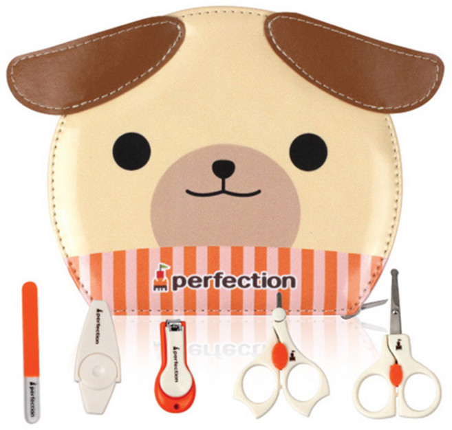 퍼펙션 안전장치 손톱깍이 5종세트, 아이보리 + 주황, 1세트