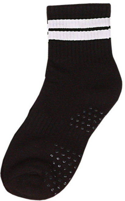 에어로빅 줄 중간양말, 블랙 + 화이트줄, 1개