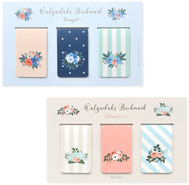 왈가닥스 마그네틱 북마크 6p 세트, 부케, 1세트