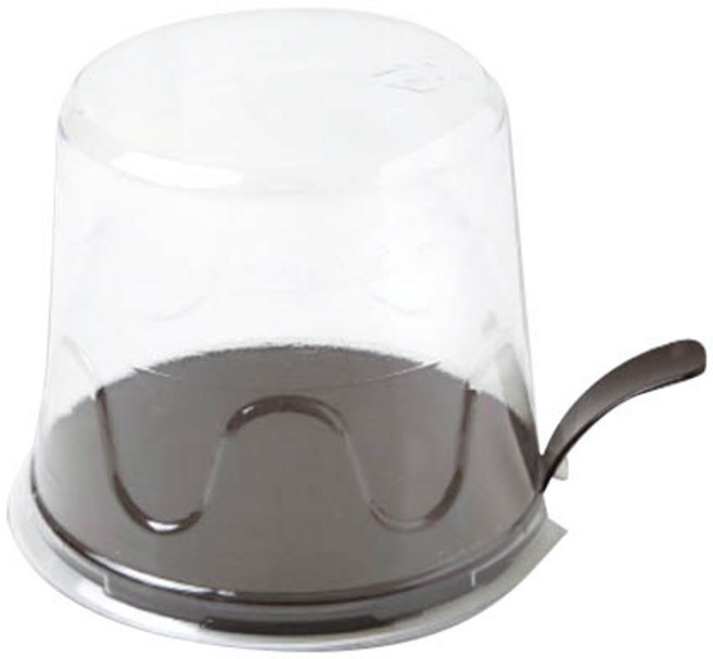 이홈베이킹 사출 조각케익 받침 원형 + 덮개, 초코, 10세트