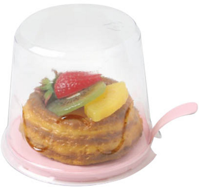 이홈베이킹 사출 조각케익 받침 원형 + 덮개, 핑크, 10세트