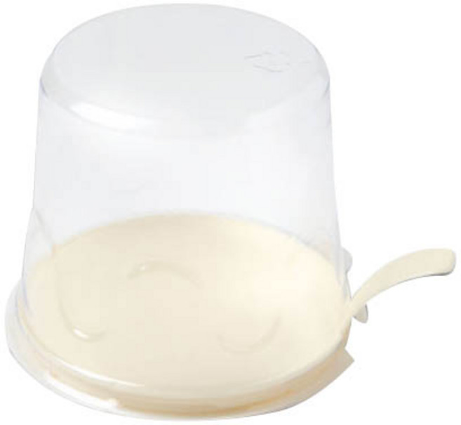 이홈베이킹 사출 조각케익 받침 원형 + 덮개, 크림, 10세트