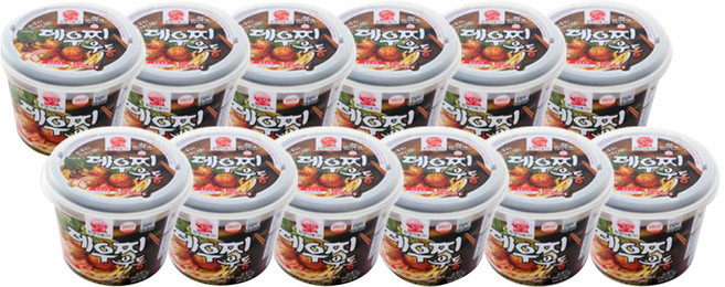 한일본고장 데우찌 우동 용기, 220g, 12개입