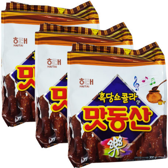해태제과 맛동산 흑당쇼콜라맛, 300g, 3개