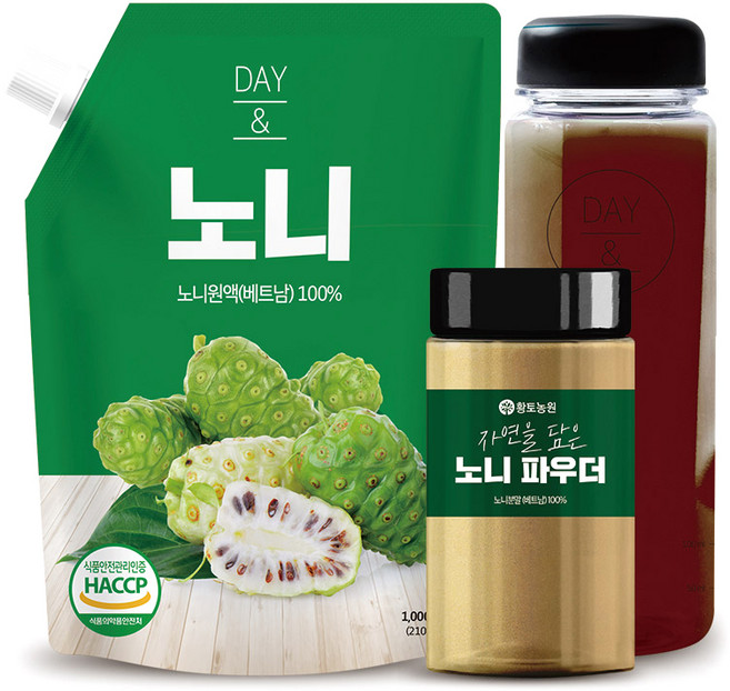 황토농원 노니원액 1L + 노니파우더 210g + 보틀, 1개