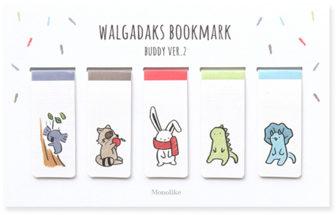 왈가닥스 마그네틱 북마크 5p 세트, 버디 ver2, 1세트