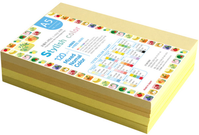 종이문화 스타일리쉬색지혼합 336 SN-Yellow Tone A5 120g 320p세트, 1세트