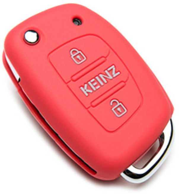 케인즈 스타렉스 포터 2버튼 실리콘 폴딩키 케이스 KE-18, 핑크레드, 현대