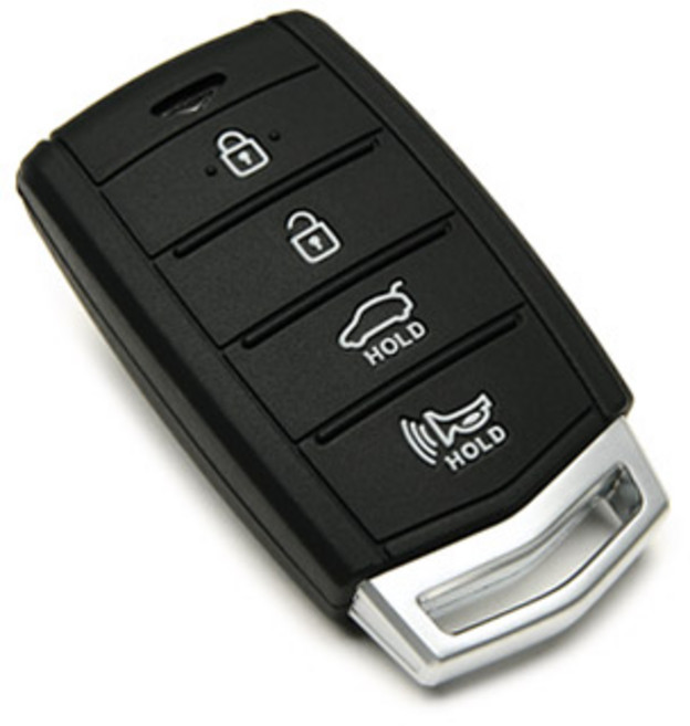 케인즈 현대 4버튼 실리콘 스마트키 케이스 KE-16, 리얼블랙, 제네시스