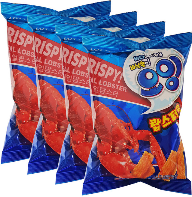 롯데 오잉 랍스터맛, 75g, 4개